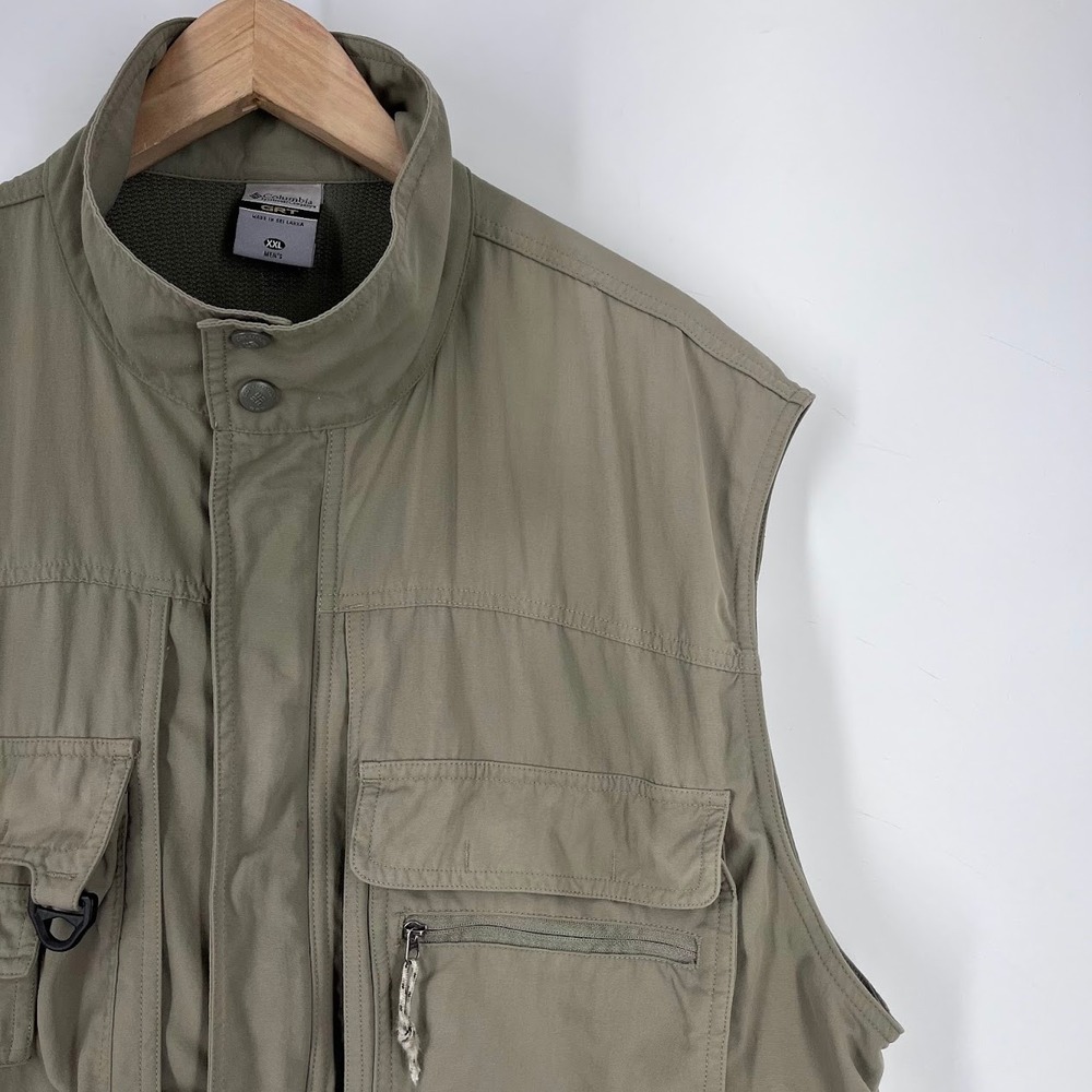 Columbia GRT Mens XXL Olive Green Multi-Pocket Utility Fishing Hiking Gear Vest - Picture 5 of 14